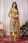 Vibrant Ethnic Cotton Suit with Ornate Dupatta